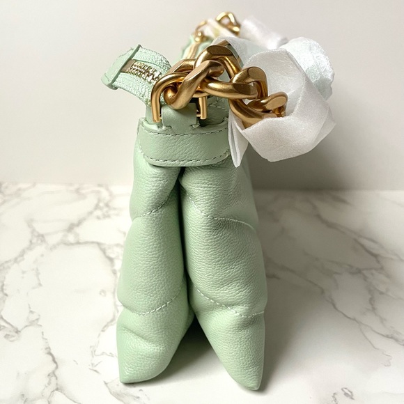 New Rebecca Minkoff Leather Edie Maxi Crossbody Shoulder Bag Mint Green - Picture 9 of 13